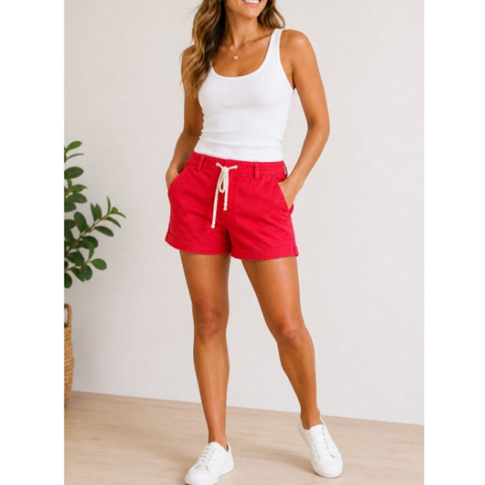 TORRID Women's Red Pull On Stretch Twill Hemmed Boyfriend Shorts Size 1X